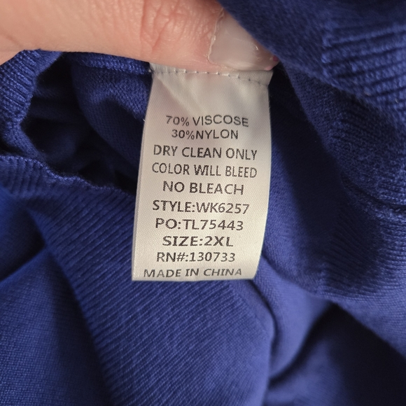 NWT Umgee Blue Pearl-Embellished Sweater - Picture 9 of 9